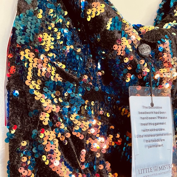 NEW ASOS Strapless Velvet + Sequin Jumpsuit - Picture 4 of 5